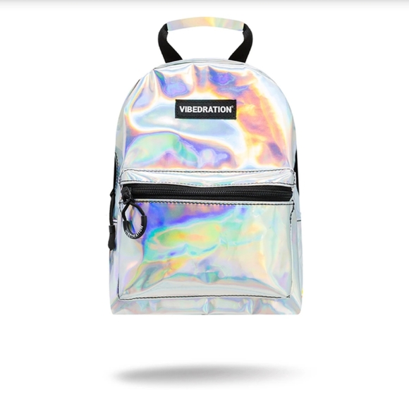 Vibedration Handbags - NWT Mini Silver Festival Backpack